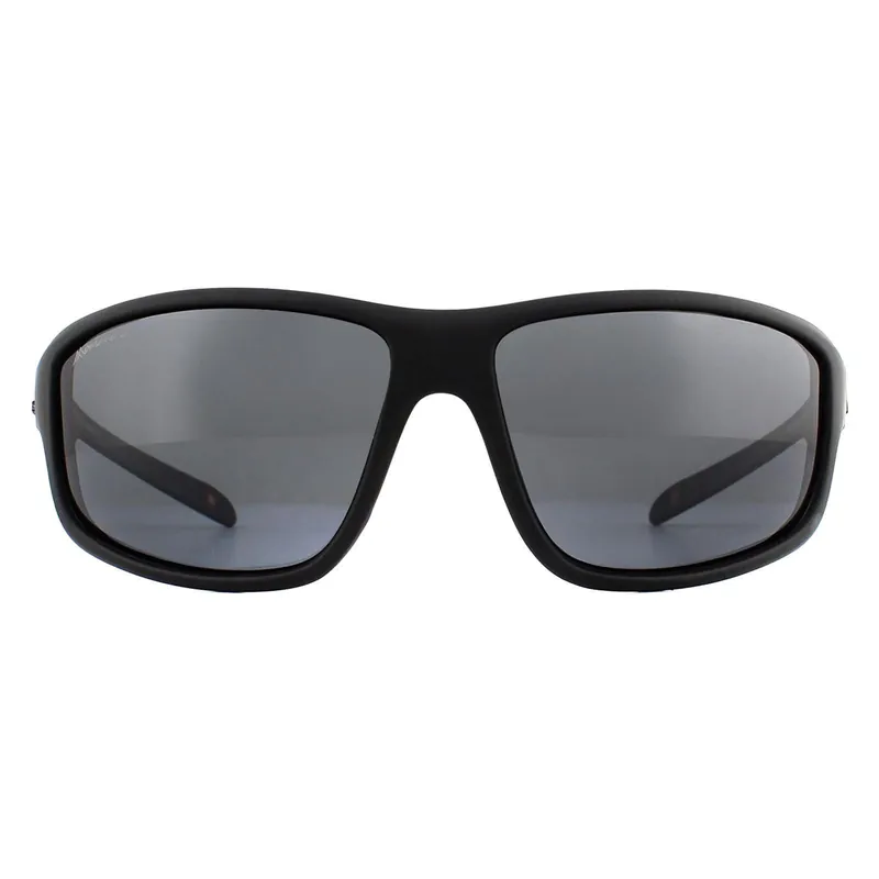 Wrap Black Rubber Smoke Polarized Sunglasses - montana