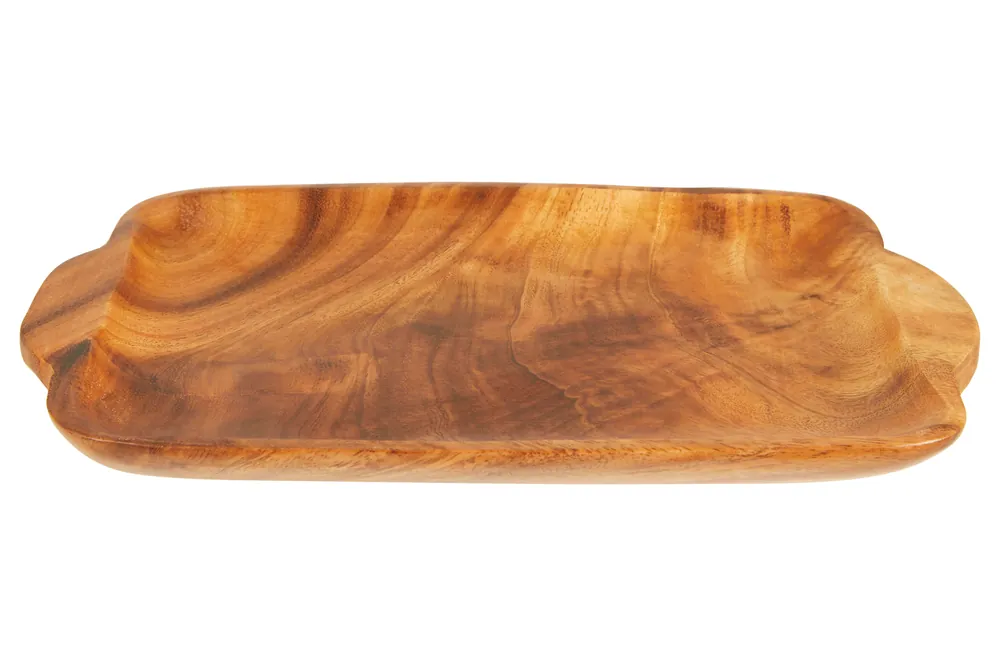 Wooden Serving Platter With Handles, Natural Grain Dinner Platter, Table Platter, Rectangular Dining Tray - Orsina
