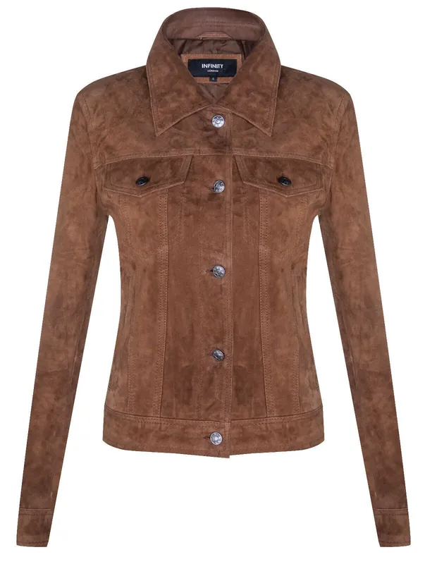 Goat Suede Trucker Jeans Jacket-Astoria