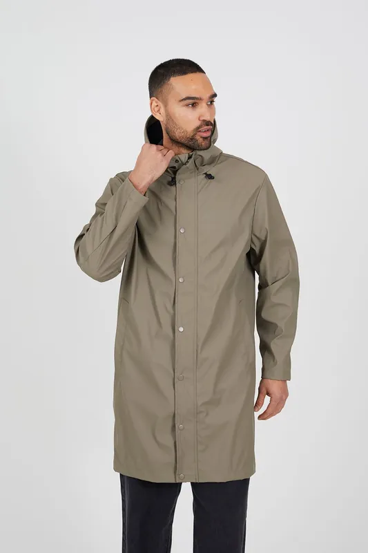 Rubberised Hooded Parka Style Jacket - Brave Soul