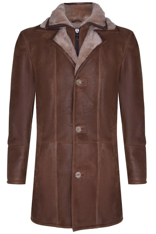 Warm Shearling Sheepskin Leather Coat-Florence