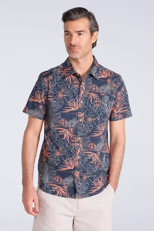 100% Cotton Shirt Tropical Printed Short Sleeved - Mountain Warehouse