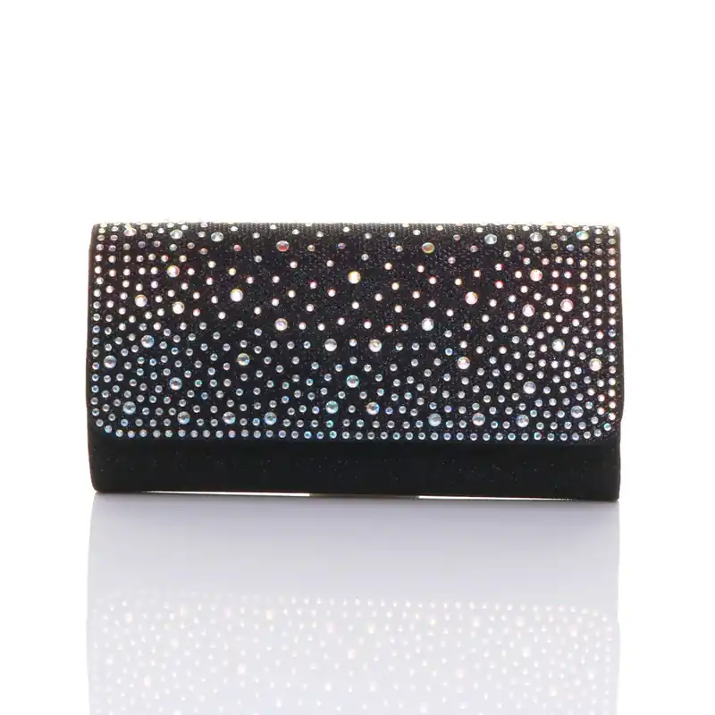 Diamante Evening Glitter Envelope Clutch Bag - AJVANI
