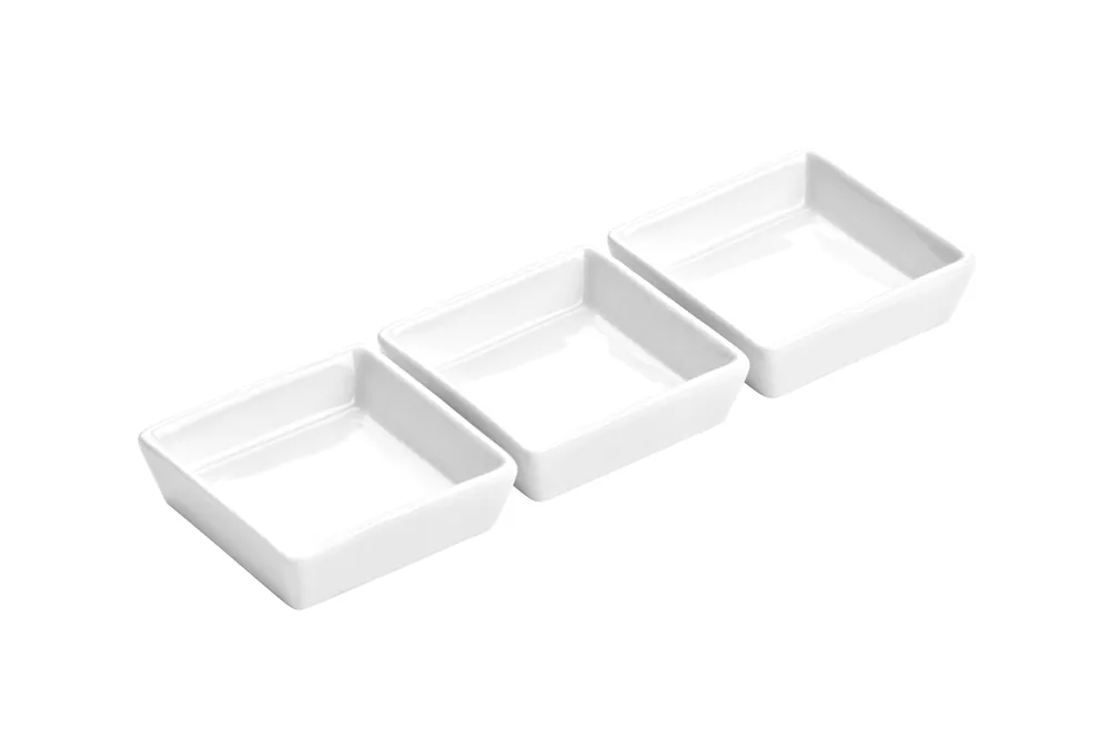 Elegant Set Of Three Entree Square Serving Dishes, Porcelain Serving Dishes, Versatile Serving Dishes - Orsina