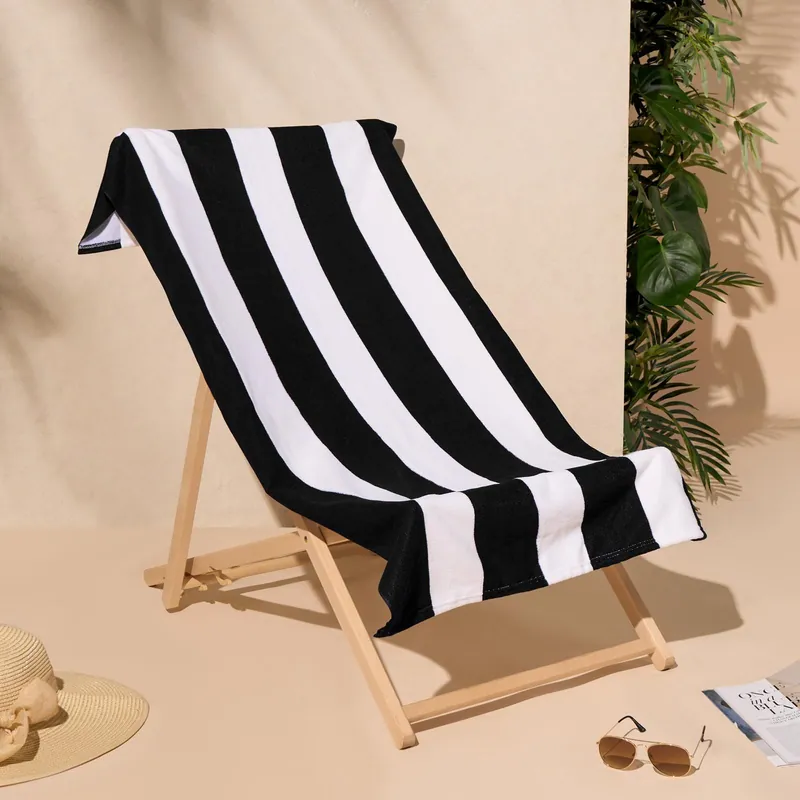 Stripe Towel Bath Quick Dry Summer Travel Microfibre Absorbent Swim - OHS