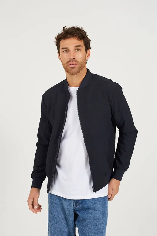 Seersucker Bomber Jacket - Brave Soul