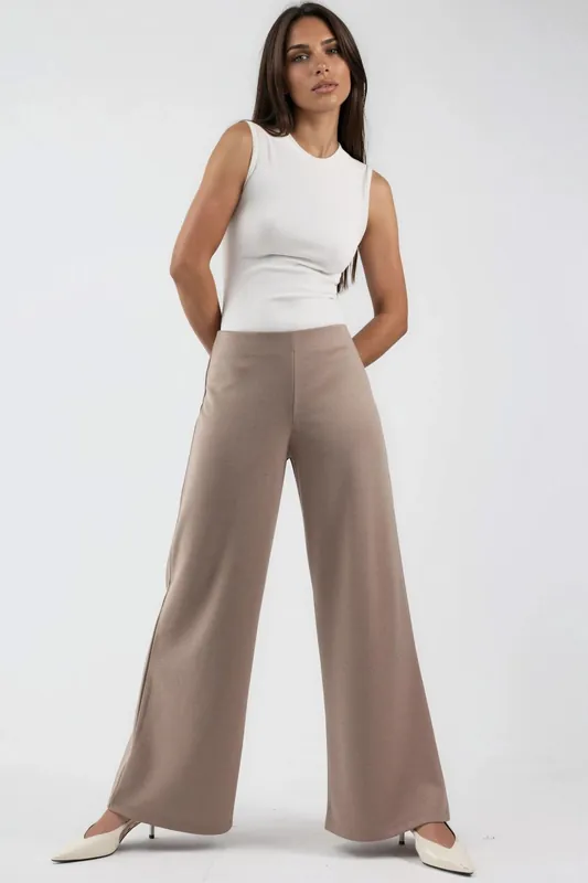 High Waist Wide Leg Trousers - Busem
