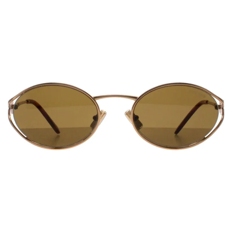 Oval Brass Gold Dark Brown MU52YS - Miu Miu