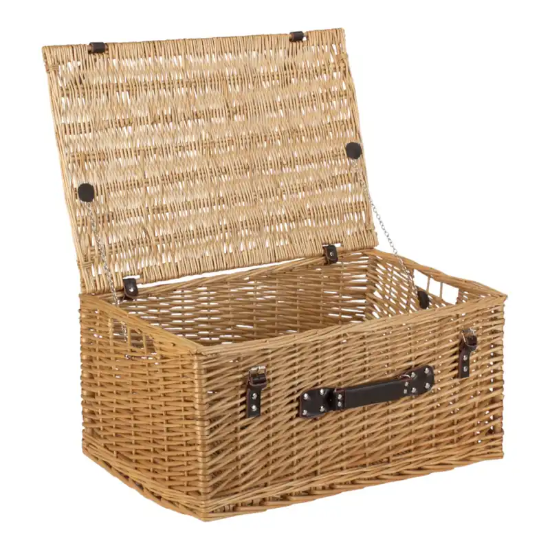 Wicker Buff 60cm Picnic Basket - Red Hamper