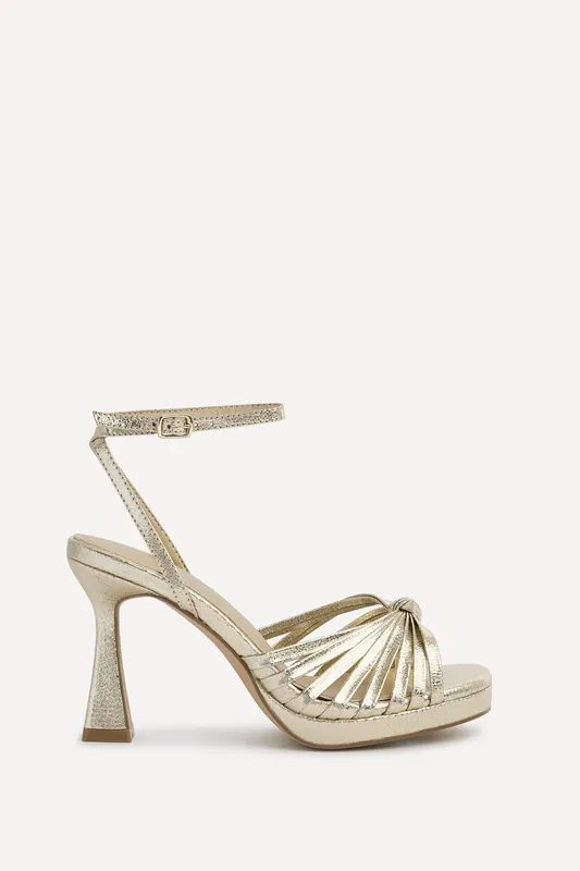 Socialite Gold Platform Heels - Linzi