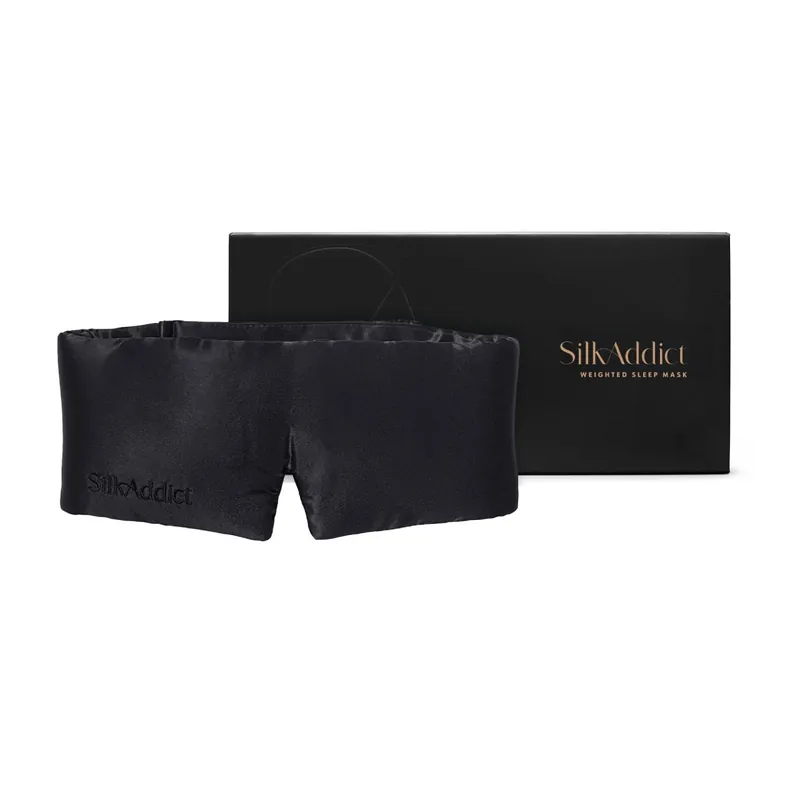 Silk Addict 100% Mulberry Silk Weighted Sleep Mask - Black