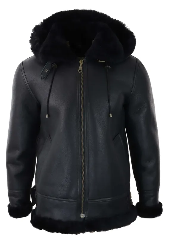 Sherling Sheepskin Hood Jacket Aviator - TruClothing