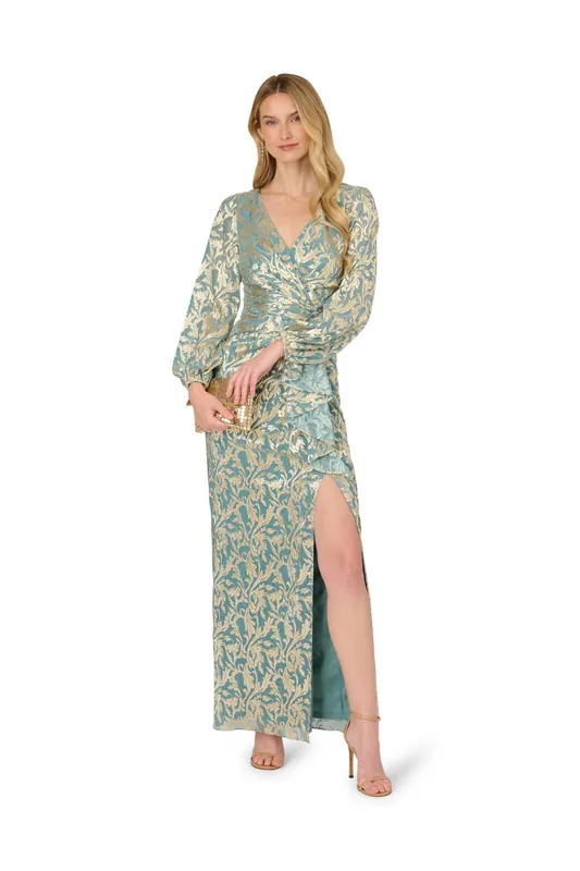 Metallic Crinkle Gown - Adrianna Papell