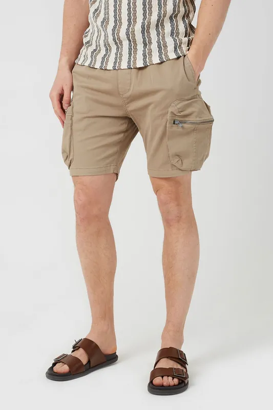 Cotton Twill Chino Cargo Shorts - Brave Soul