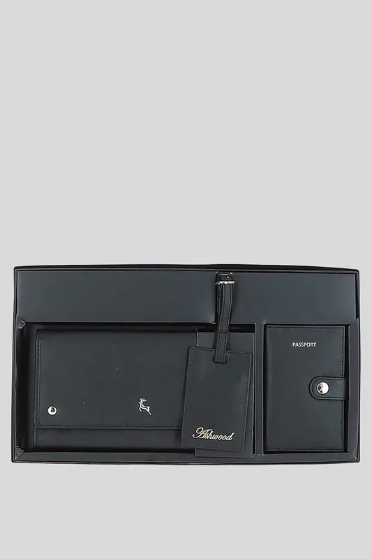 'Wise Tour' Real Leather Gift Travel Set - Ashwood Leather