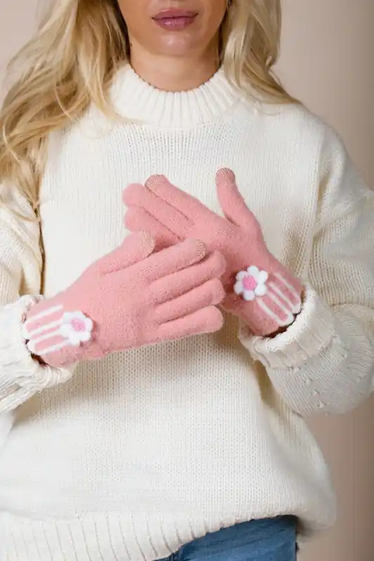 Knit Floral Gloves - SVNX