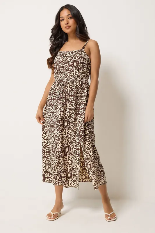 Petite Tile Print Midi Dress - PixieGirl