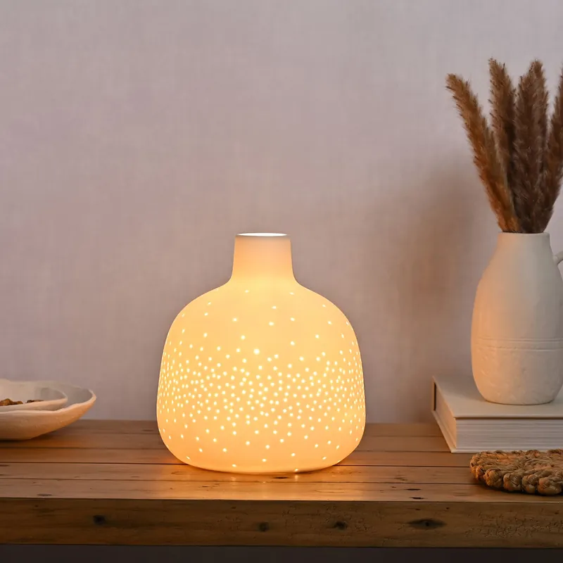 White Short Table Lamp - Hestia