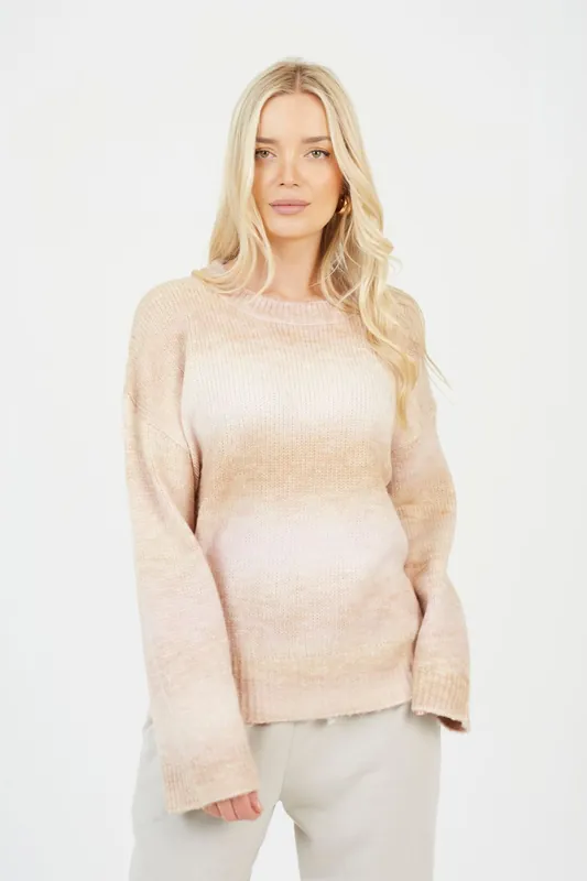 Crew Neck Space Dye Knitted Jumper - Brave Soul