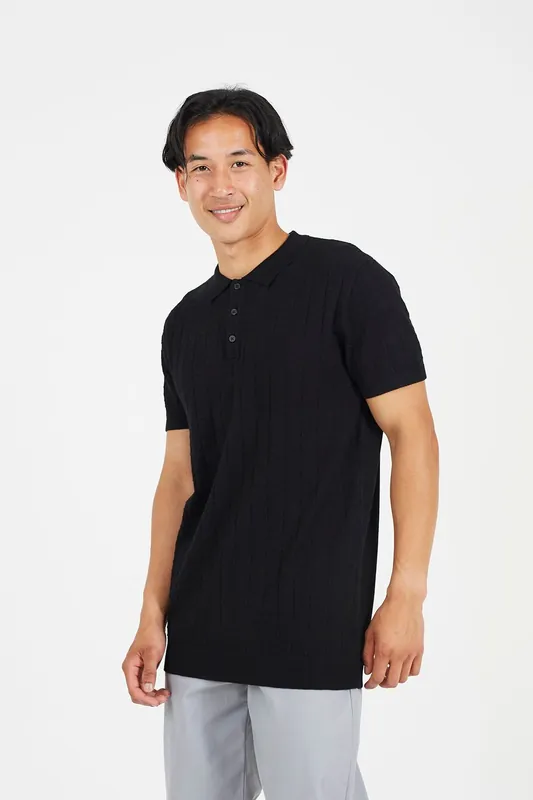Short Sleeve Knitted Polo Shirt - Brave Soul