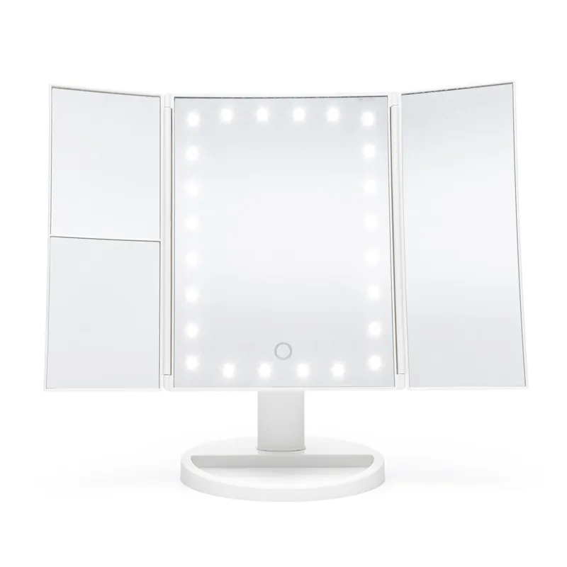 White 24 LED Touch Dimmable Makeup Mirror with 2 & 3X Magnification - Rio