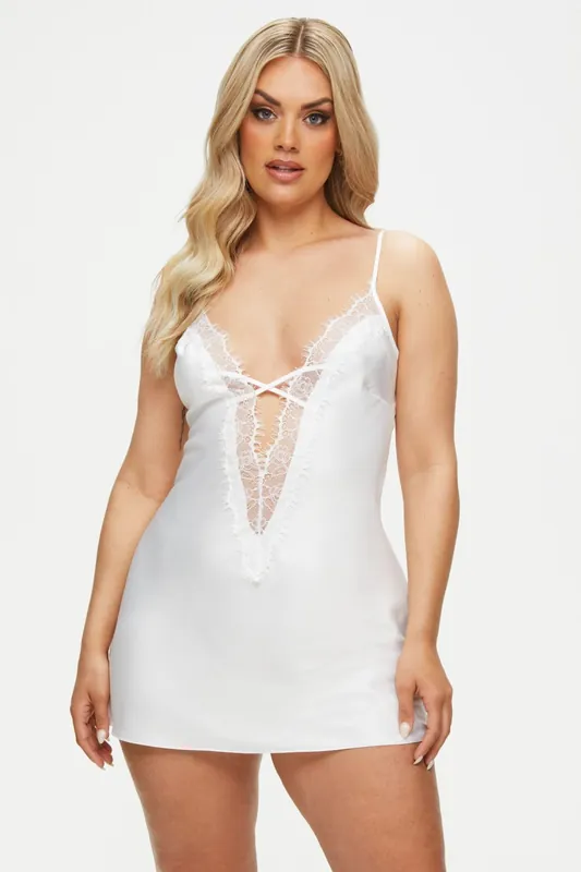 Cherryann Satin Chemise Ivory - Ann Summers