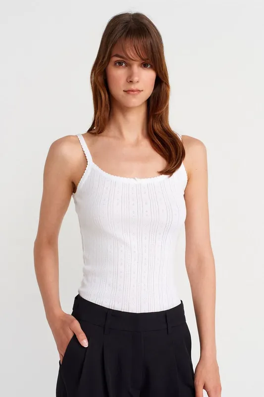 Slim Fit Ribbed Cotton Cami Top - Dilvin