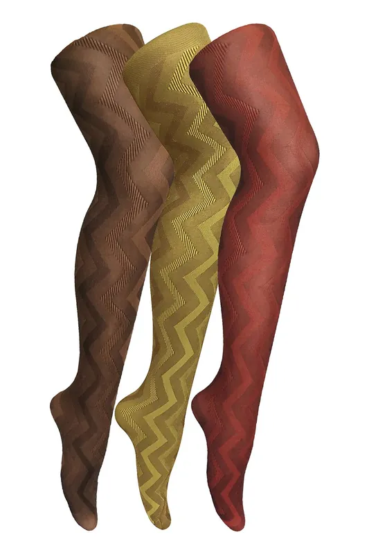 3 Pair Multipack 80 Denier Tights | Soft Patterned Tights - Sock Snob