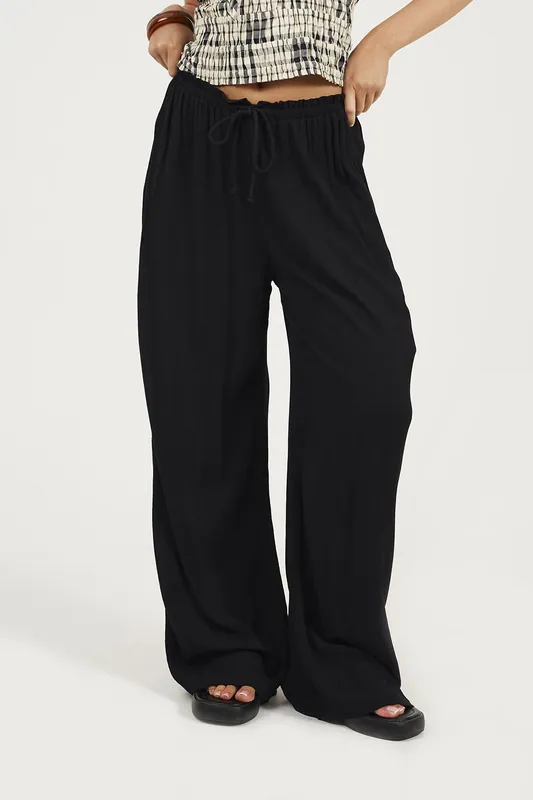 Crinkle Textured Drawcord Trousers - Brave Soul