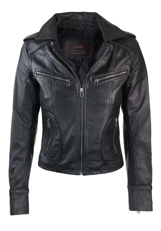 Real Leather Motorcycle Short Slim Jacket - TruClothing
