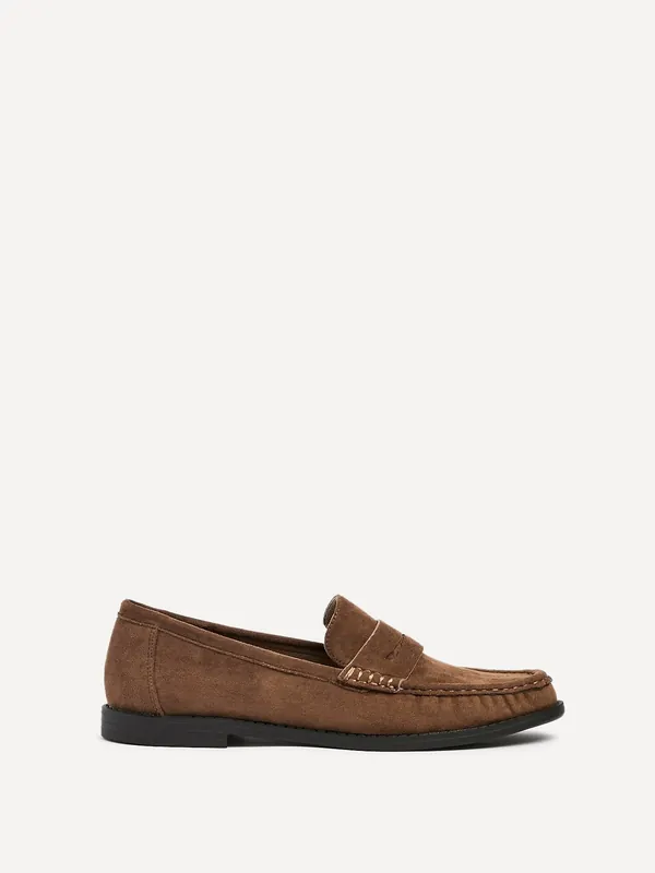 Precise Tan Faux Suede Classic Loafer - Linzi