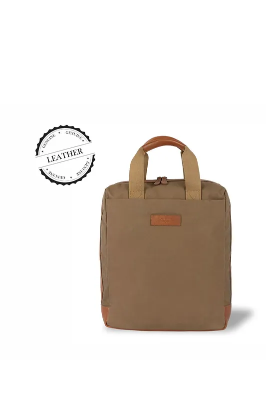 Lenzo Canvas Leather Backpack - Silver Street London