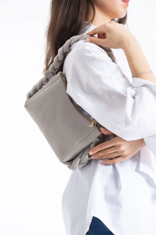 Braided Handle Shoulder Bag - Belissh