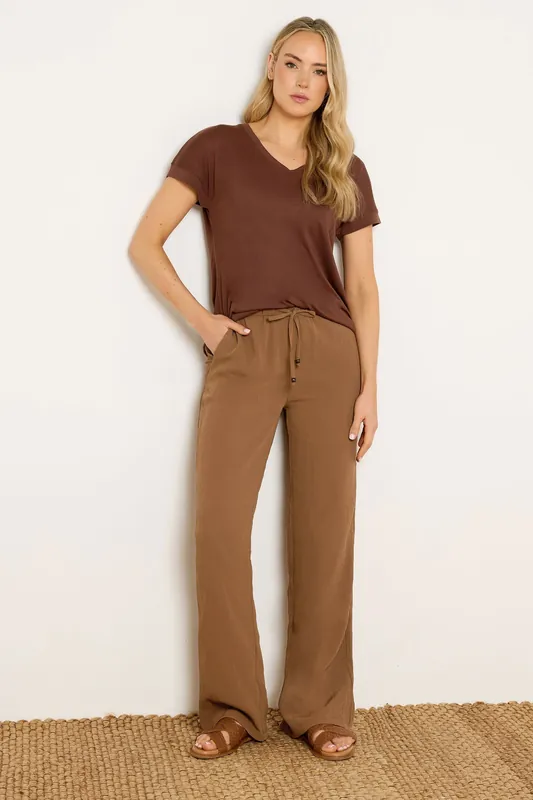 Tall Textured Wide Leg Trousers - Long Tall Sally