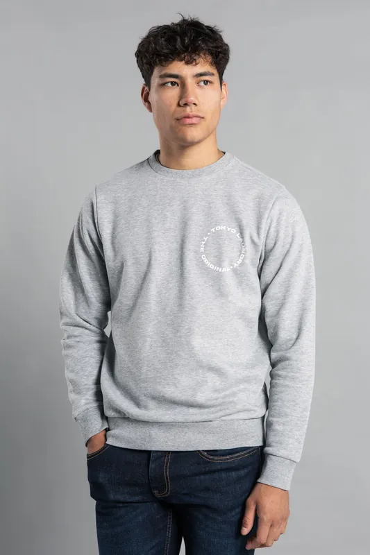 Crew Neck Sweatshirt with Logo Print - Tokyo Laundry