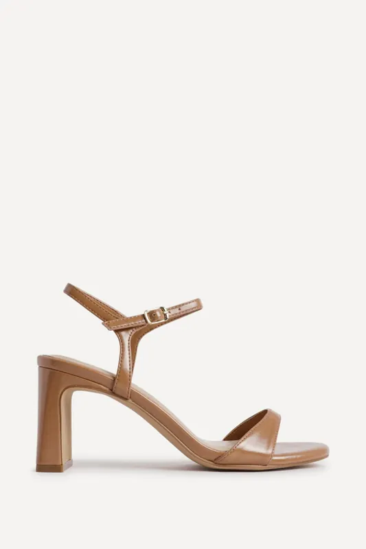 Charisma Camel Faux Leather Heeled Sandals - Linzi