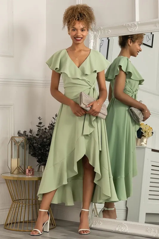 Racele Ruffle Plunging Maxi Dress - Jolie Moi