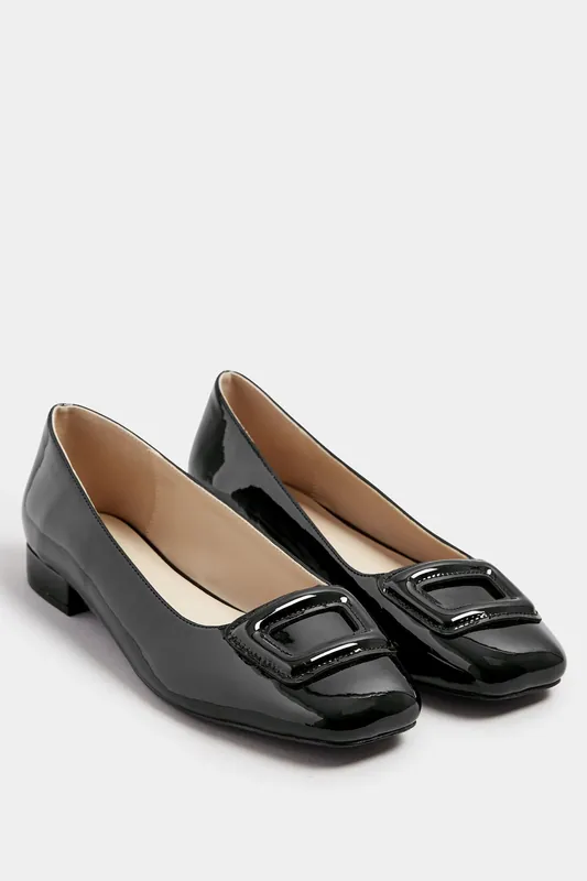 Patent Square Toe Flats - Long Tall Sally