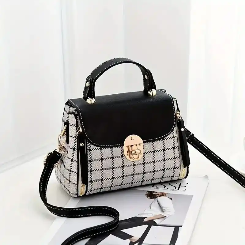 Shoulder Handheld Top Handle Cross Body Clutch Bag - AJVANI