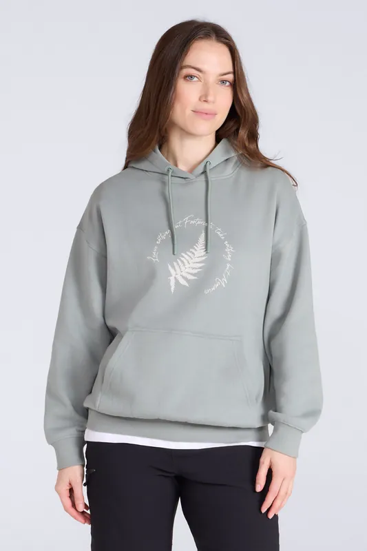 Fern' Printed Slogan Casual Comfortable Soft Warm Relaxed Fit Hoodie - Mountain Warehouse