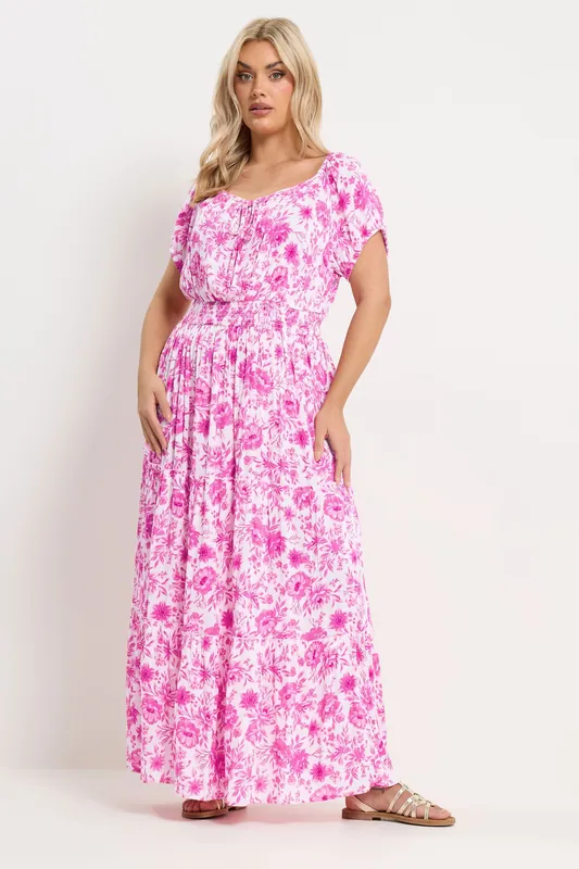Floral Tie Neck Maxi Dress - Yours