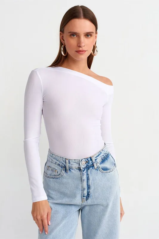 Slim Fit Asymmetrical Cut-Out Blouse