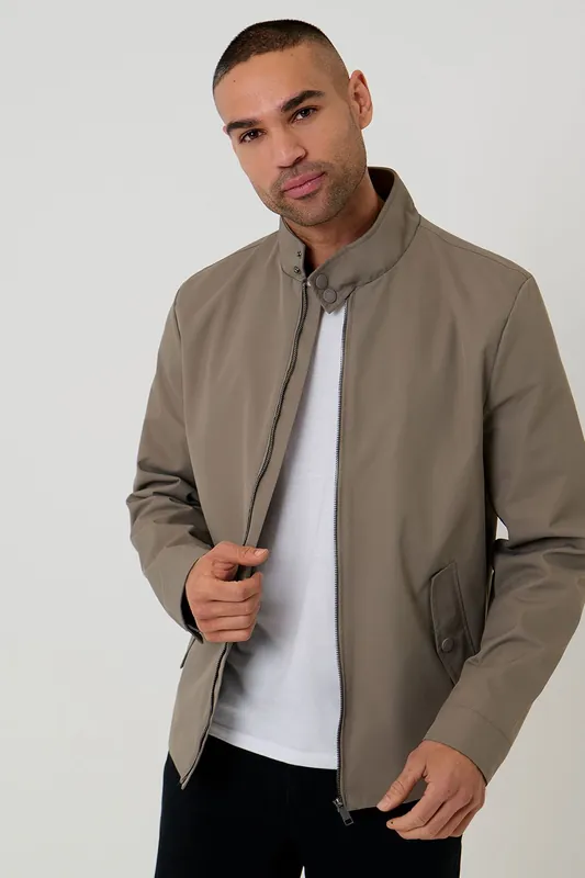 Showerproof Zip Up Harrington Jacket - Threadbare
