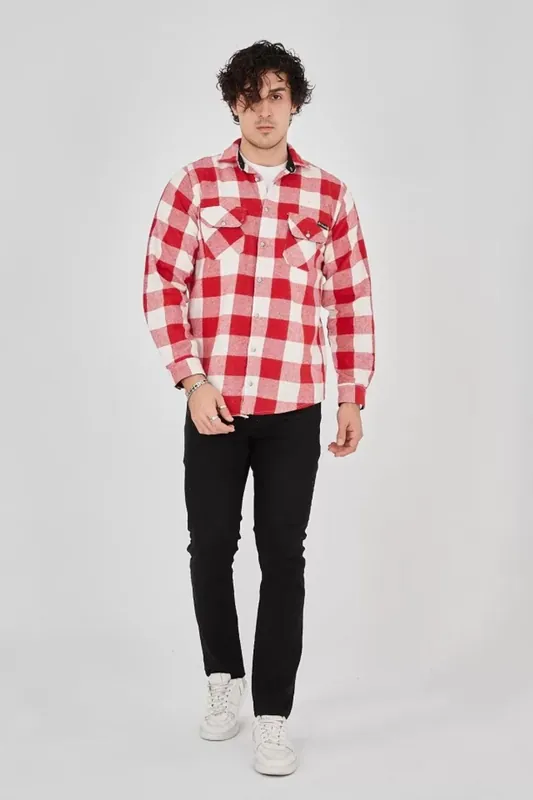 Plaid Buttoned Shirt with Pocket - Janes