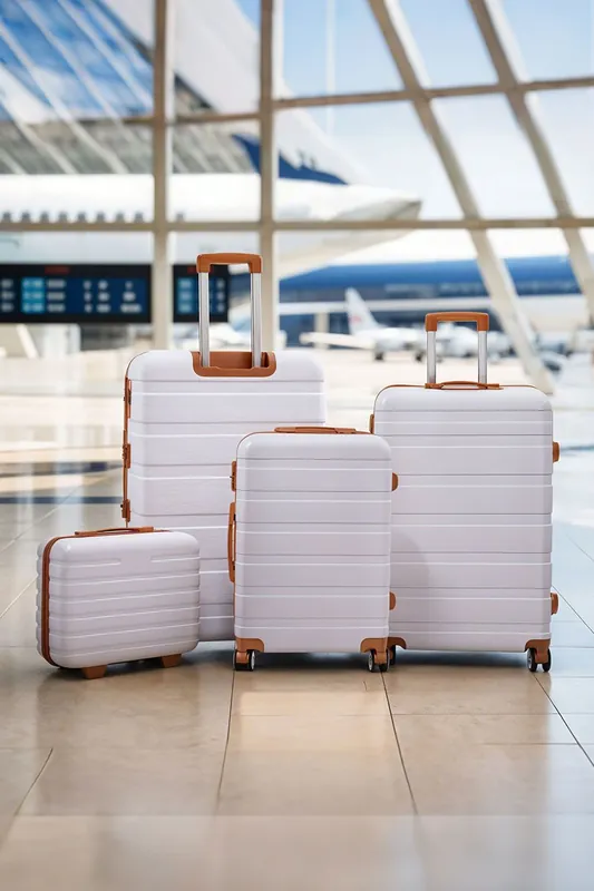 4PCS Color-Block Lockable Travel Suitcase Set