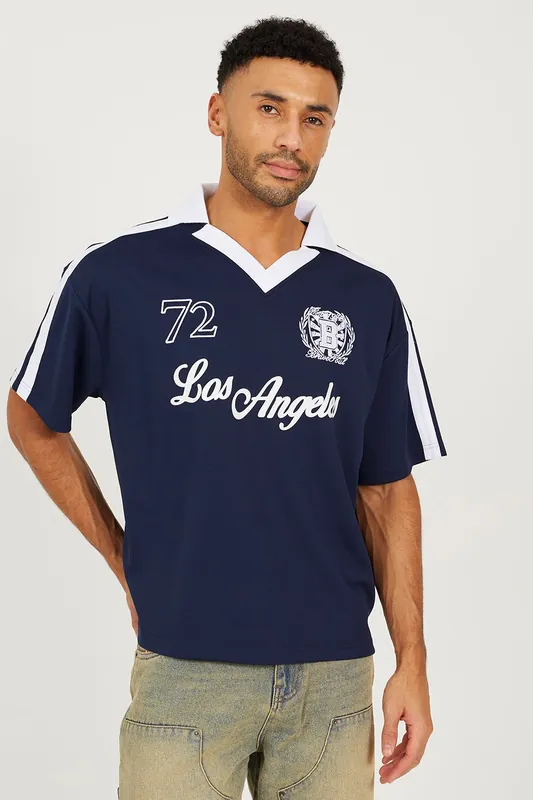 Football Style Polo Shirt - Brave Soul