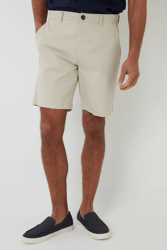 Cotton Regular Fit Stretch Chino Shorts - Threadbare