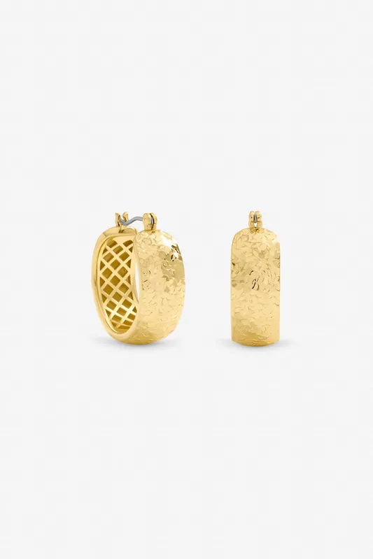 Textured Large Hoop Earrings - Jon Richard