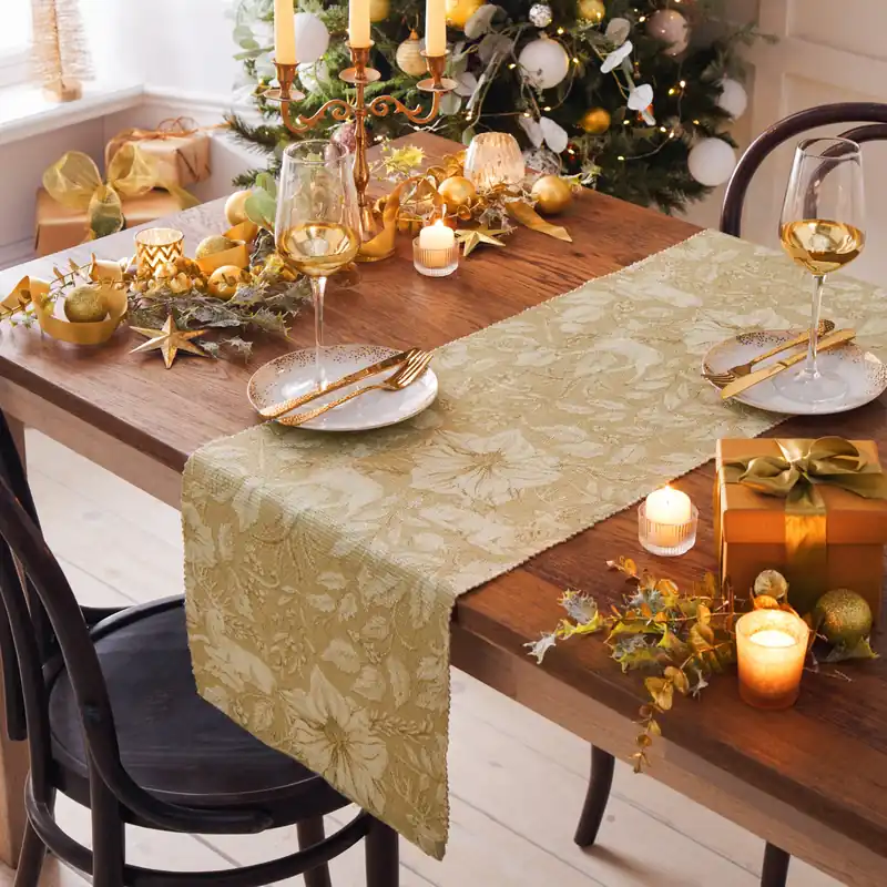 Gold Stag Washable Large Table Runner - Paoletti