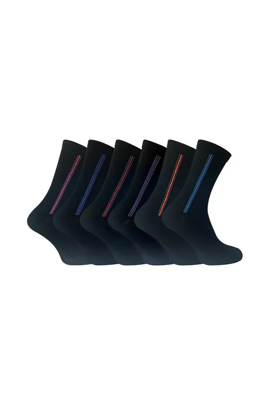 6 Pack Patterned Coloured Soft Cotton Dress Socks - Sock Snob